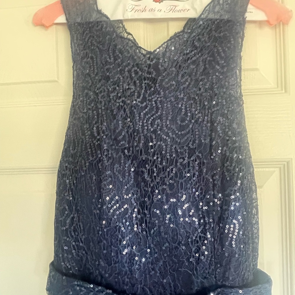 Navy blue sequins dress. Worn one time in my daughters wedding